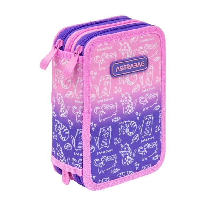 Piórnik JUMBO podrójny z wyposażeniem ASTRABAG Kitty AC31 503026008